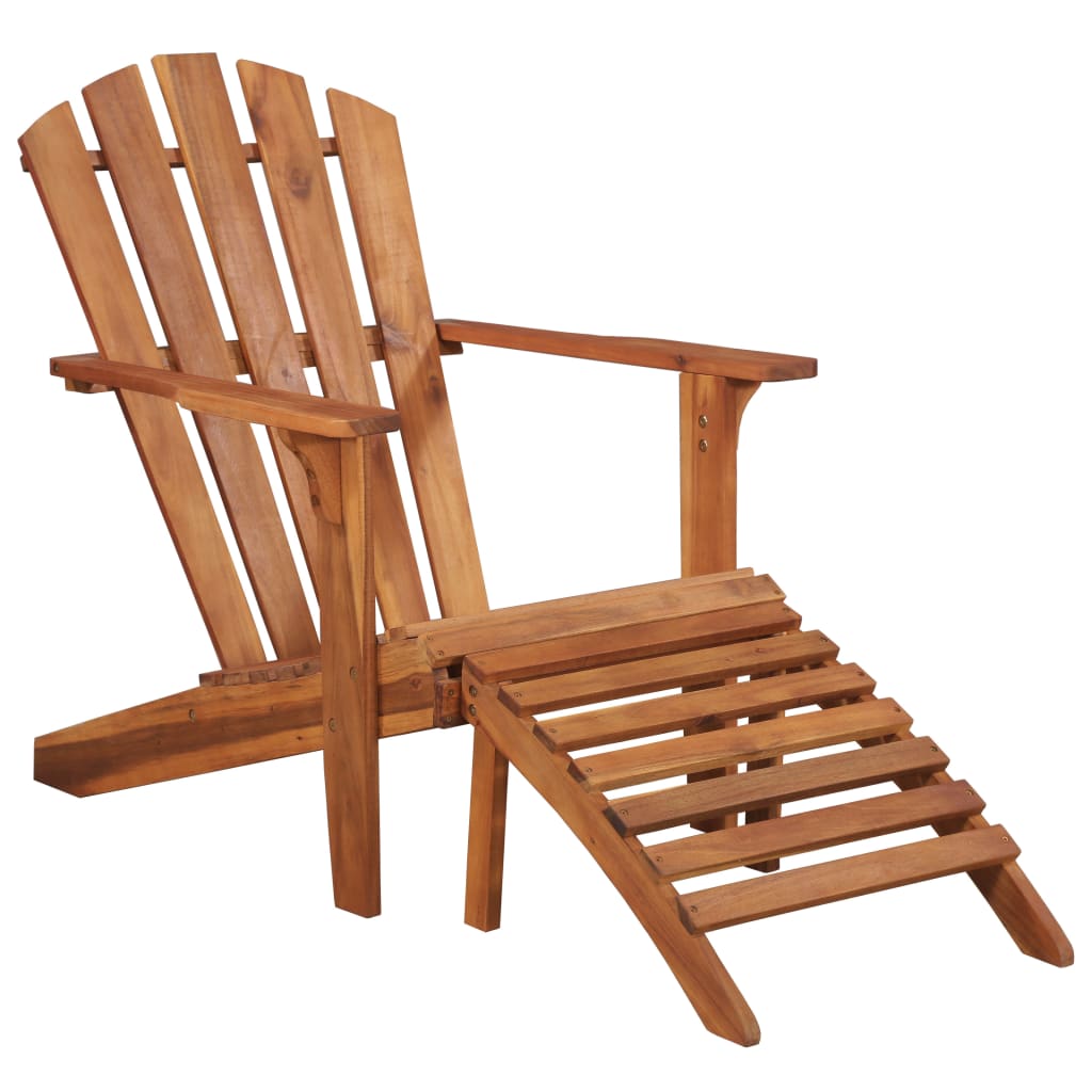 Adirondack tuinstoel met voetensteun massief acaciahout is nu te koop bij PeponiXL, paradijselijk wonen!