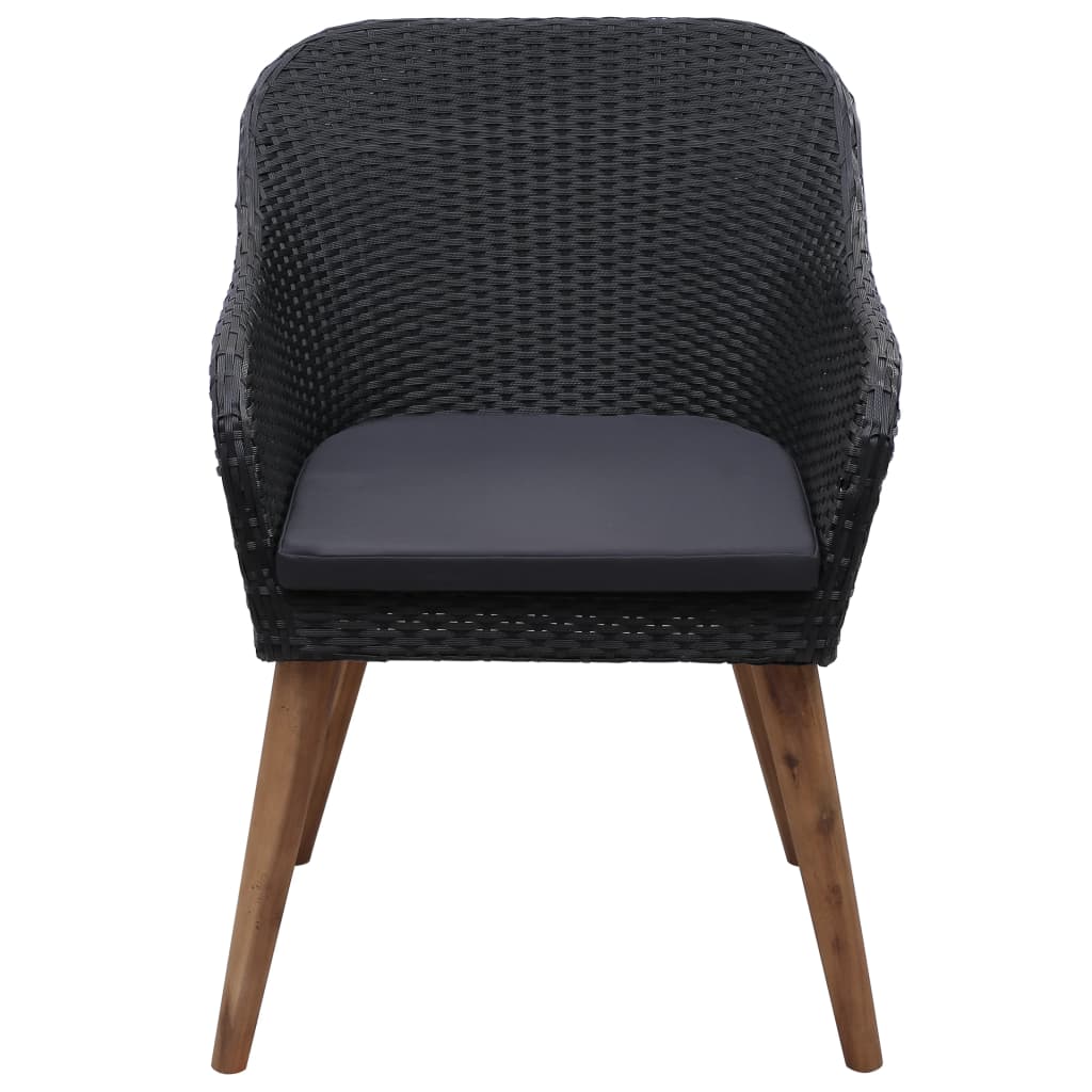 Tuinstoelen 2 st met kussens poly rattan zwart is nu te koop bij PeponiXL, paradijselijk wonen!