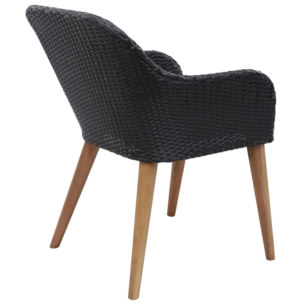 Tuinstoelen 2 st met kussens poly rattan zwart is nu te koop bij PeponiXL, paradijselijk wonen!
