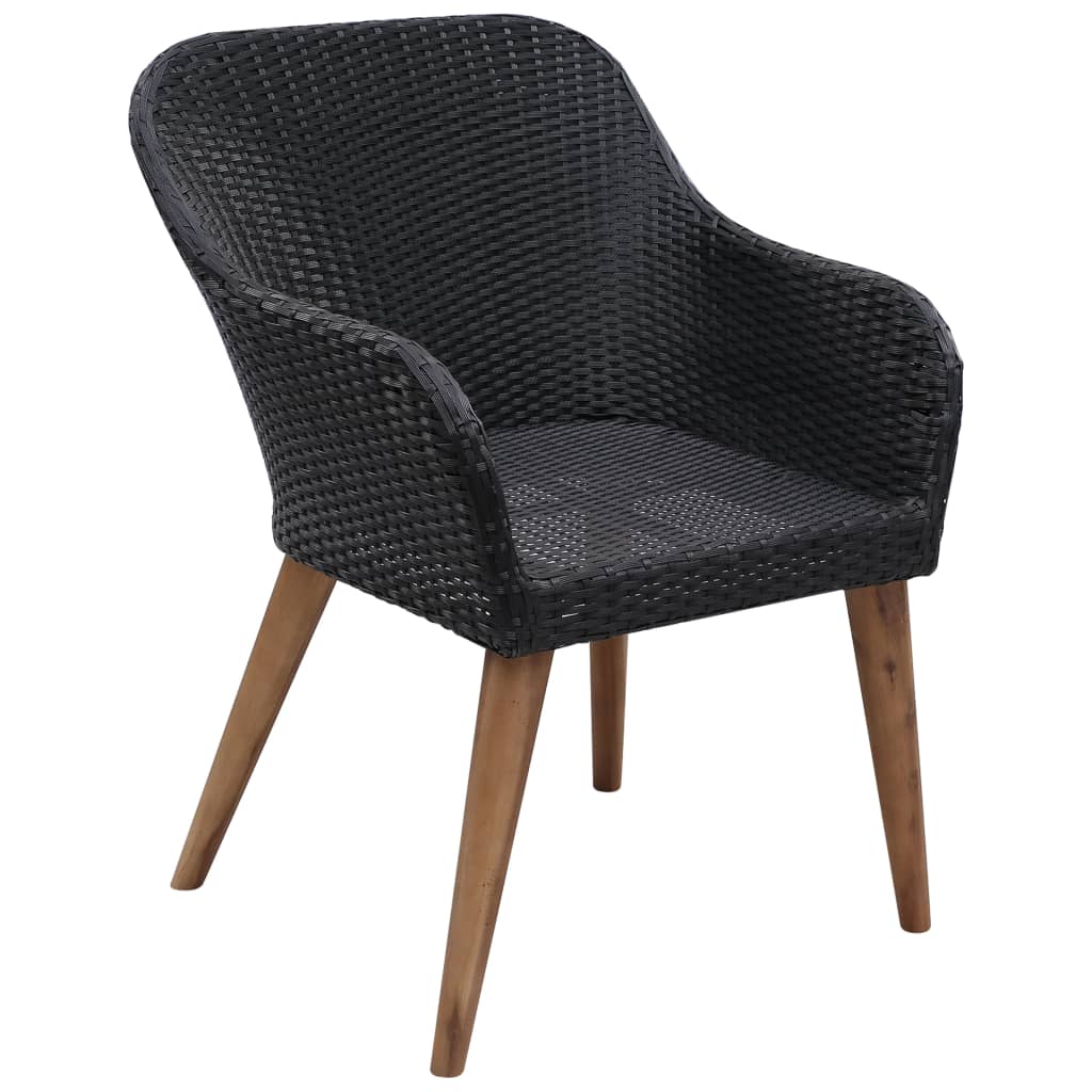 Tuinstoelen 2 st met kussens poly rattan zwart is nu te koop bij PeponiXL, paradijselijk wonen!