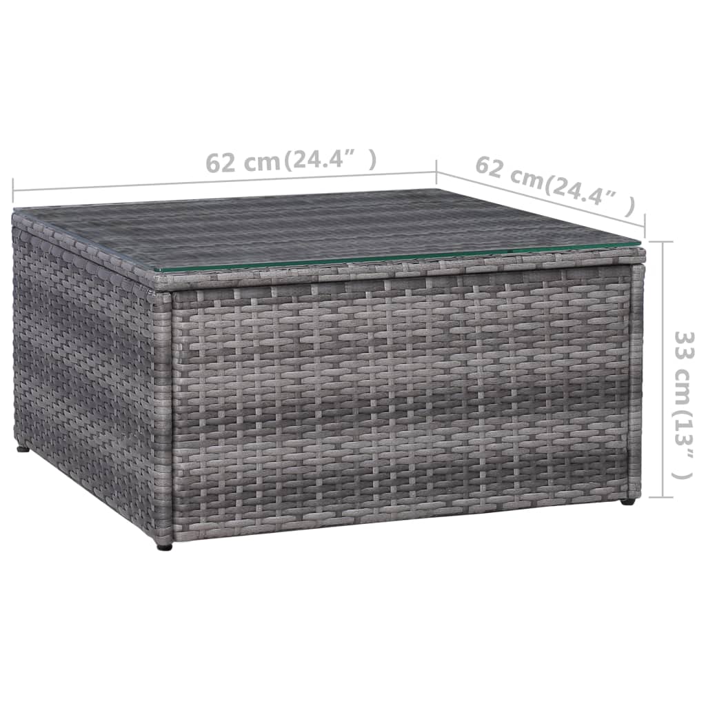 5-delige Loungeset met kussens poly rattan grijs is nu te koop bij PeponiXL, paradijselijk wonen!