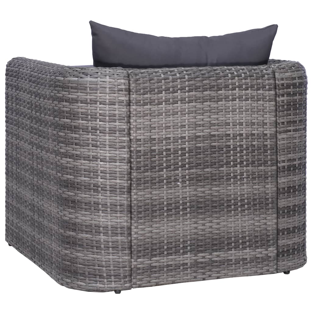 Tuinstoel met kussens poly rattan grijs is nu te koop bij PeponiXL, paradijselijk wonen!
