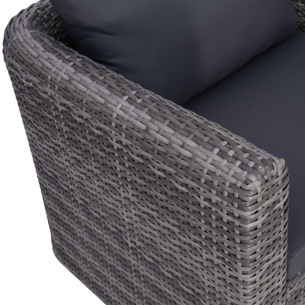 Tuinstoel met kussens poly rattan grijs is nu te koop bij PeponiXL, paradijselijk wonen!