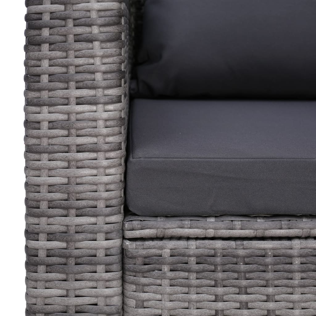 Tuinstoel met kussens poly rattan grijs is nu te koop bij PeponiXL, paradijselijk wonen!