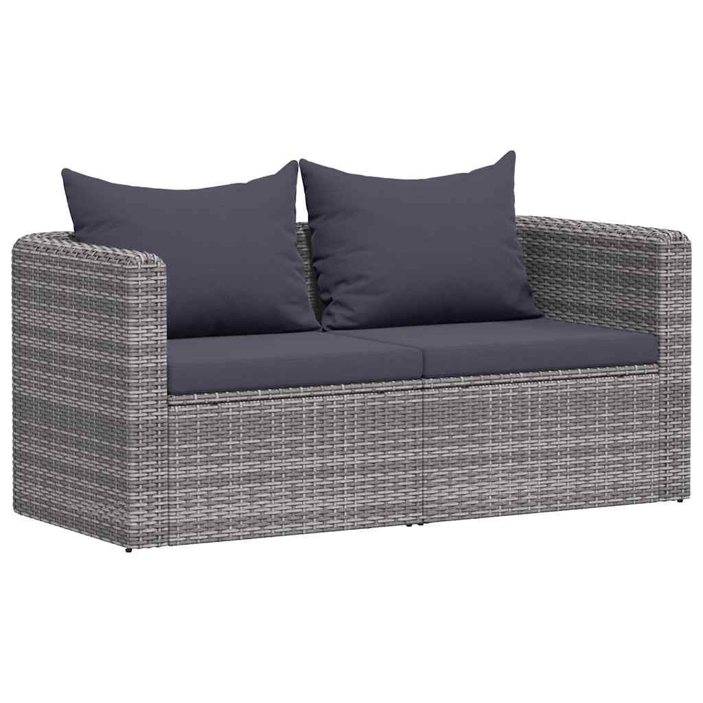 Tuinhoekbanken 2 st poly rattan grijs is nu te koop bij PeponiXL, paradijselijk wonen!
