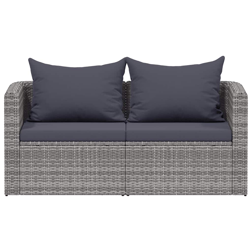 Tuinhoekbanken 2 st poly rattan grijs is nu te koop bij PeponiXL, paradijselijk wonen!