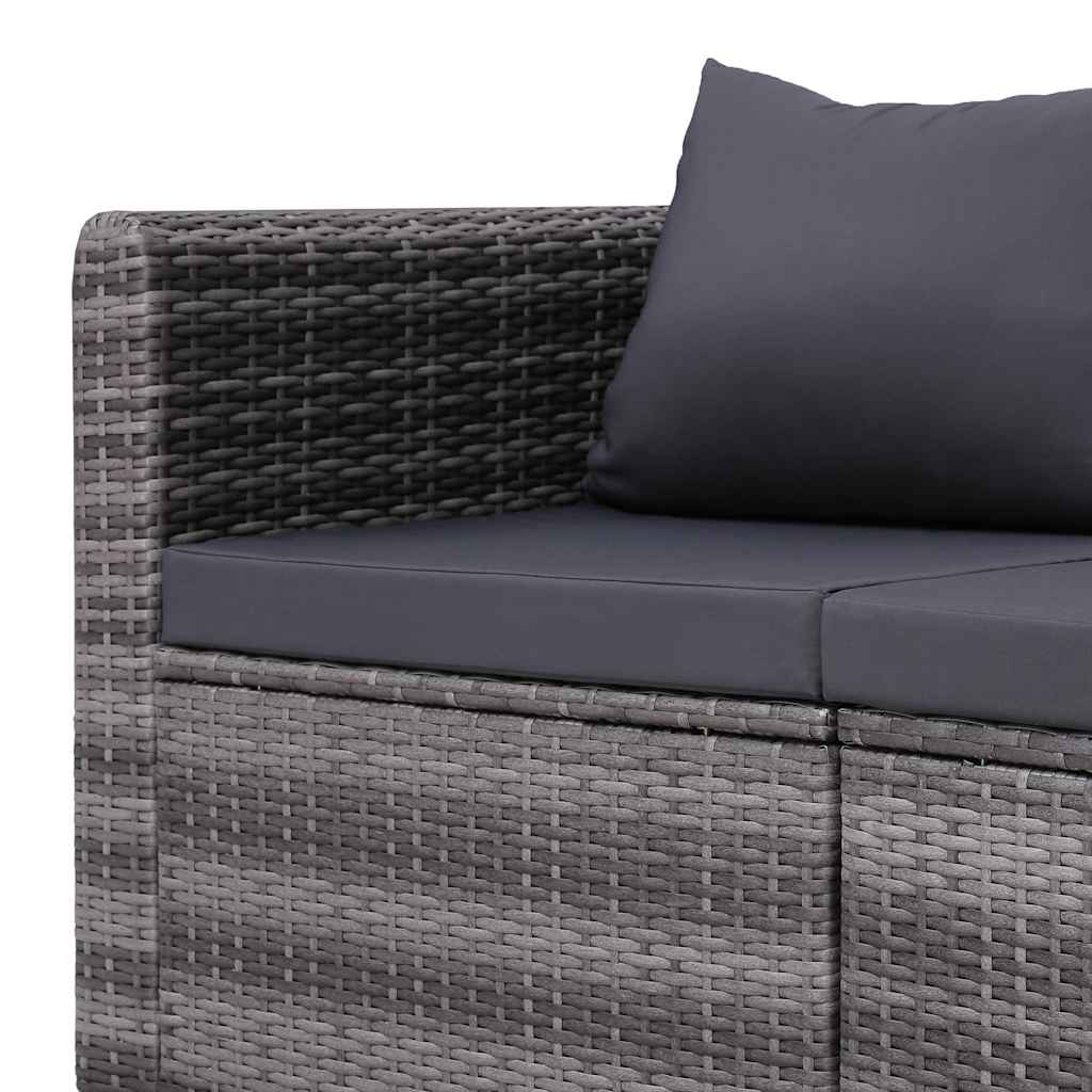 Tuinhoekbanken 2 st poly rattan grijs is nu te koop bij PeponiXL, paradijselijk wonen!