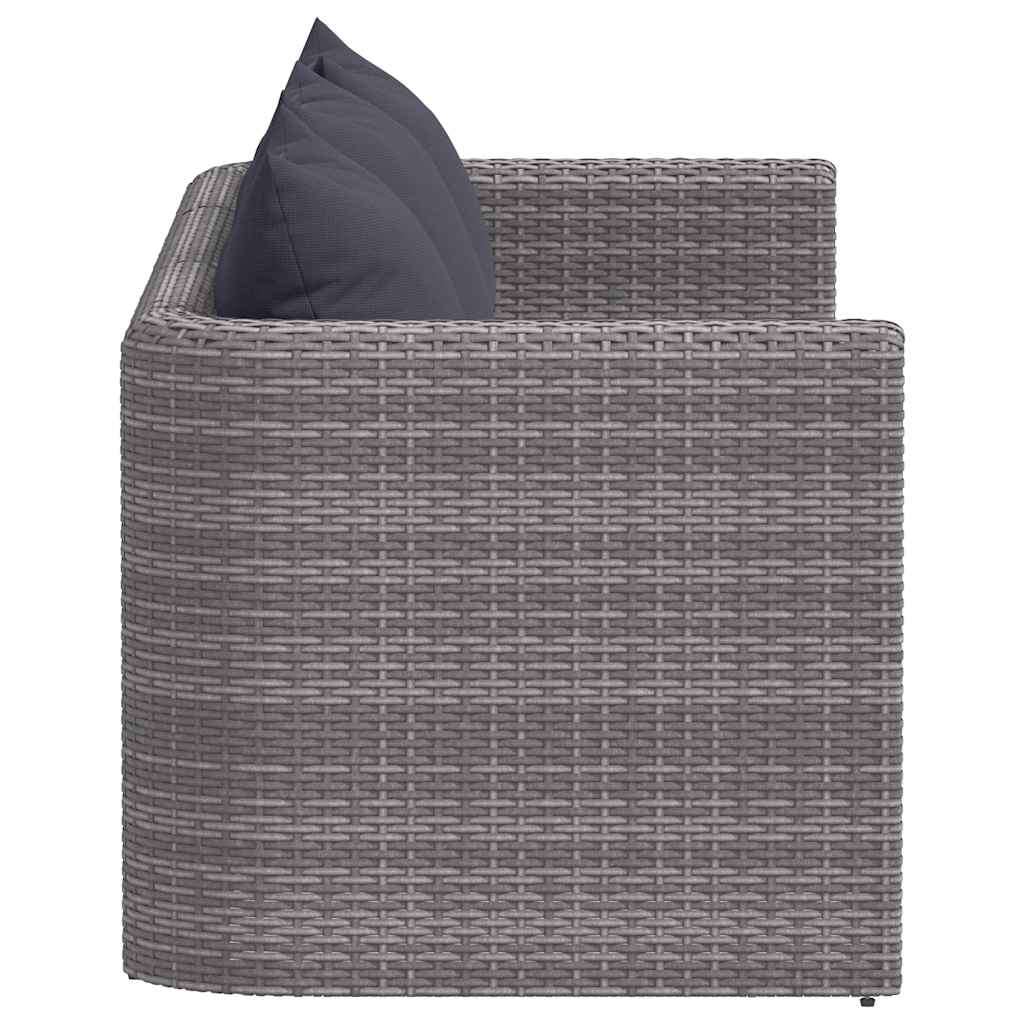 3-delige Loungeset met kussens poly rattan grijs is nu te koop bij PeponiXL, paradijselijk wonen!