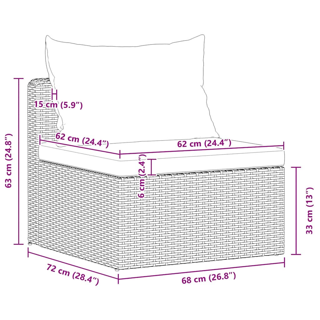 3-delige Loungeset met kussens poly rattan grijs is nu te koop bij PeponiXL, paradijselijk wonen!