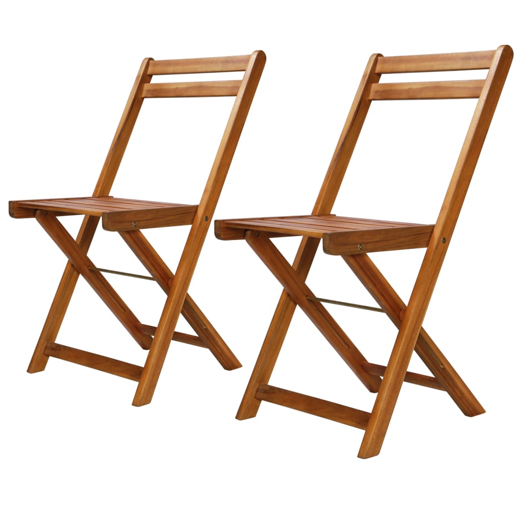 Bistrostoelen 2 st massief acaciahout is nu te koop bij PeponiXL, paradijselijk wonen!