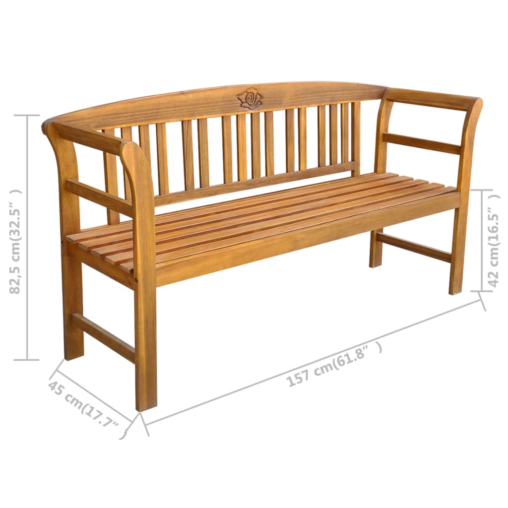 Tuinbank 157 cm massief acaciahout is nu te koop bij PeponiXL, paradijselijk wonen!