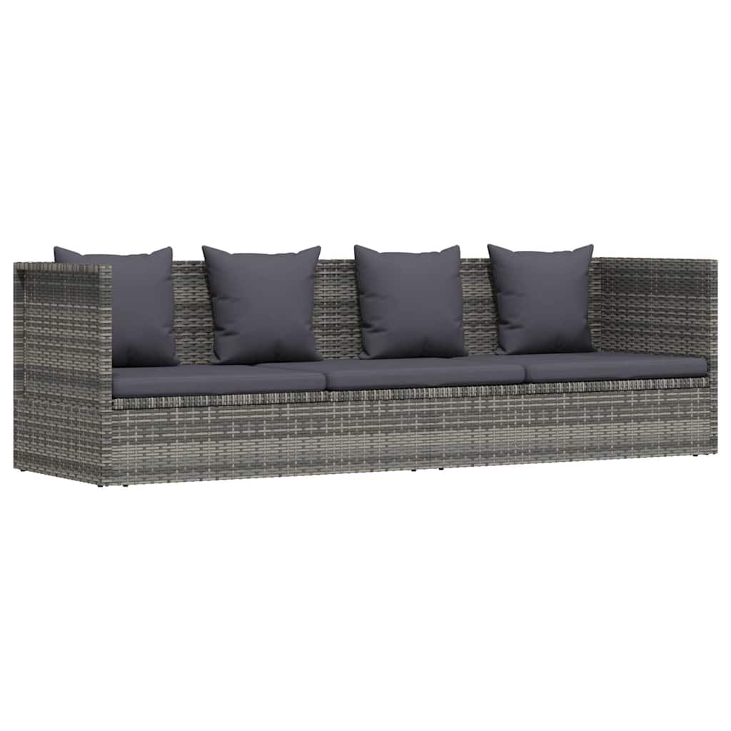 Tuinbed 200x60 cm poly rattan grijs is nu te koop bij PeponiXL, paradijselijk wonen!
