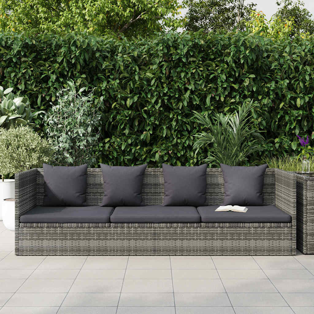Tuinbed 200x60 cm poly rattan grijs is nu te koop bij PeponiXL, paradijselijk wonen!