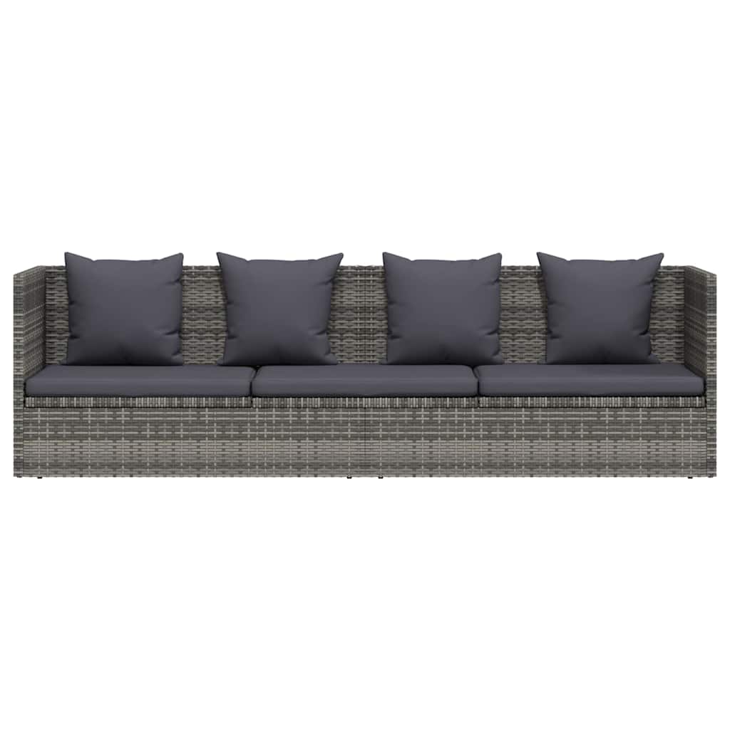 Tuinbed 200x60 cm poly rattan grijs is nu te koop bij PeponiXL, paradijselijk wonen!