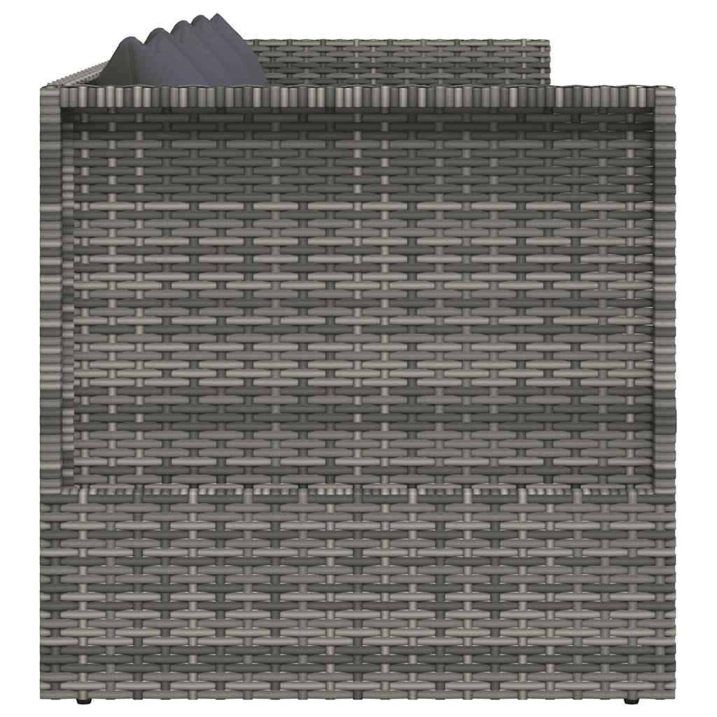 Tuinbed 200x60 cm poly rattan grijs is nu te koop bij PeponiXL, paradijselijk wonen!