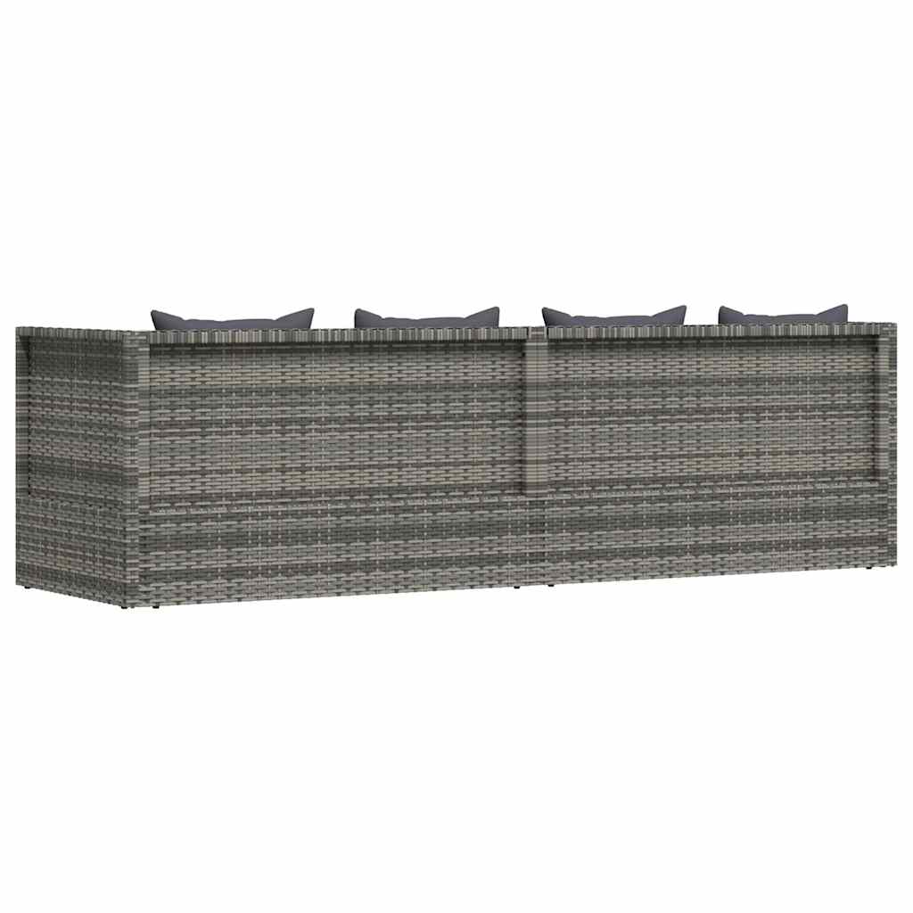 Tuinbed 200x60 cm poly rattan grijs is nu te koop bij PeponiXL, paradijselijk wonen!