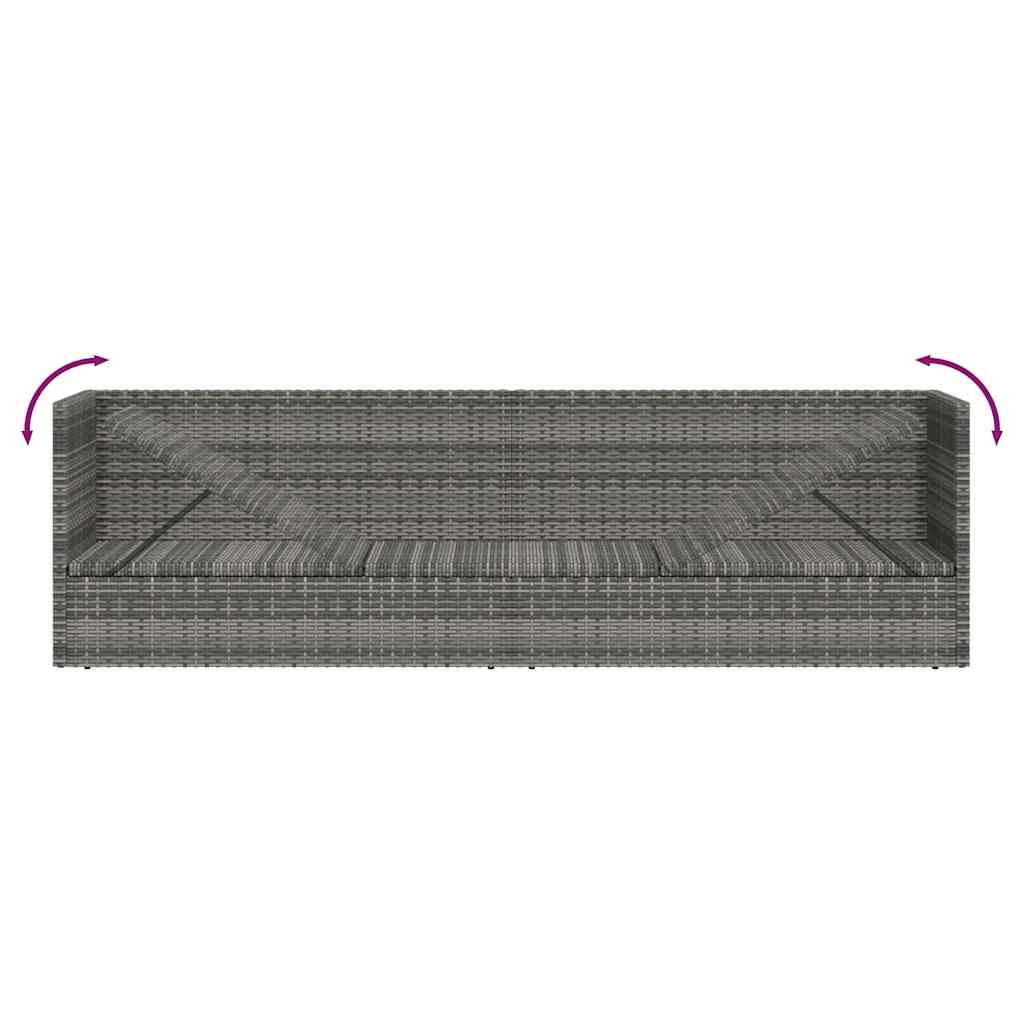Tuinbed 200x60 cm poly rattan grijs is nu te koop bij PeponiXL, paradijselijk wonen!