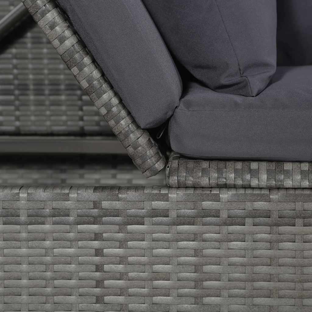 Tuinbed 200x60 cm poly rattan grijs is nu te koop bij PeponiXL, paradijselijk wonen!