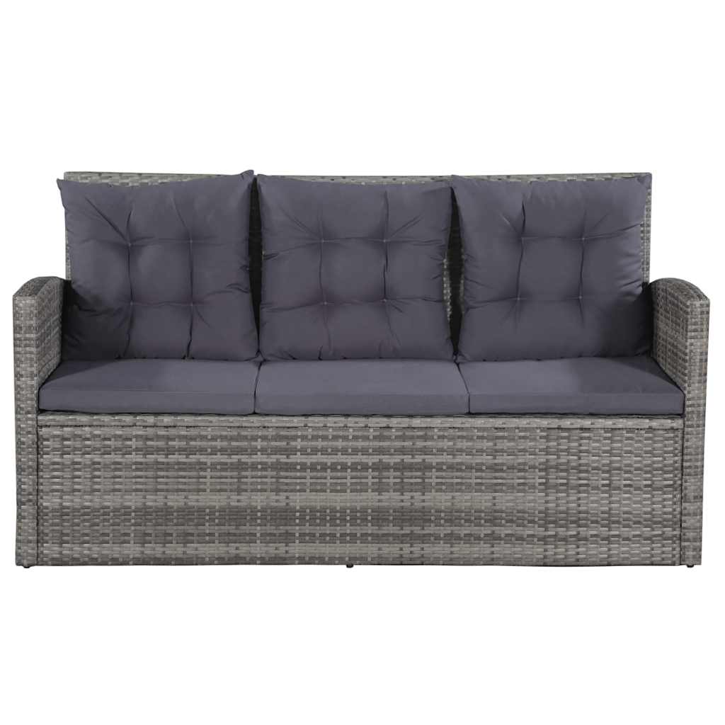 6-delige Loungeset met kussens poly rattan grijs is nu te koop bij PeponiXL, paradijselijk wonen!