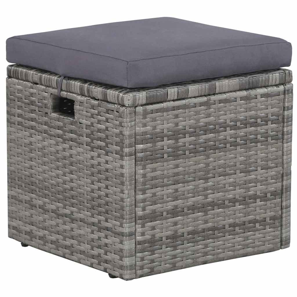 6-delige Loungeset met kussens poly rattan grijs is nu te koop bij PeponiXL, paradijselijk wonen!