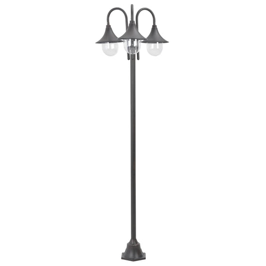 Paalverlichting tuin E27 220 cm aluminium brons 3-delig is nu te koop bij PeponiXL, paradijselijk wonen!