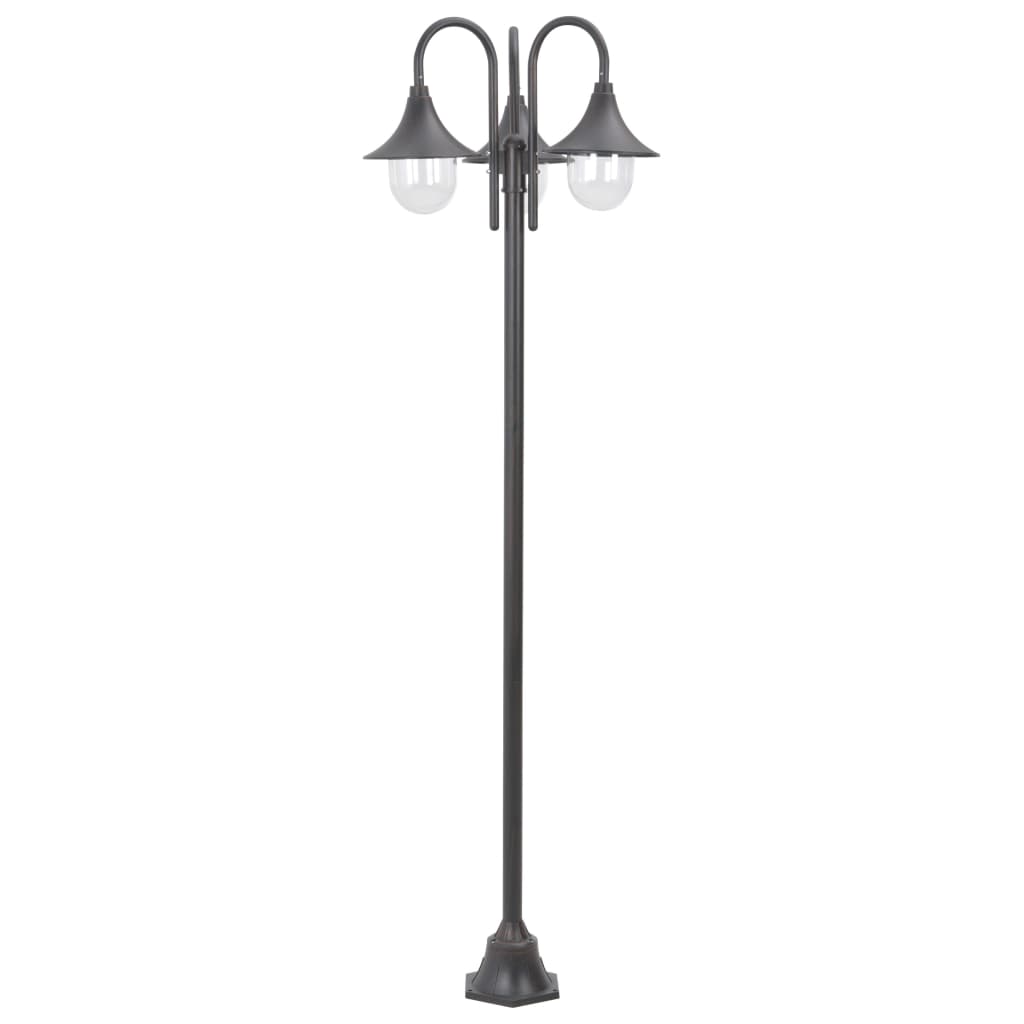 Paalverlichting tuin E27 220 cm aluminium brons 3-delig is nu te koop bij PeponiXL, paradijselijk wonen!