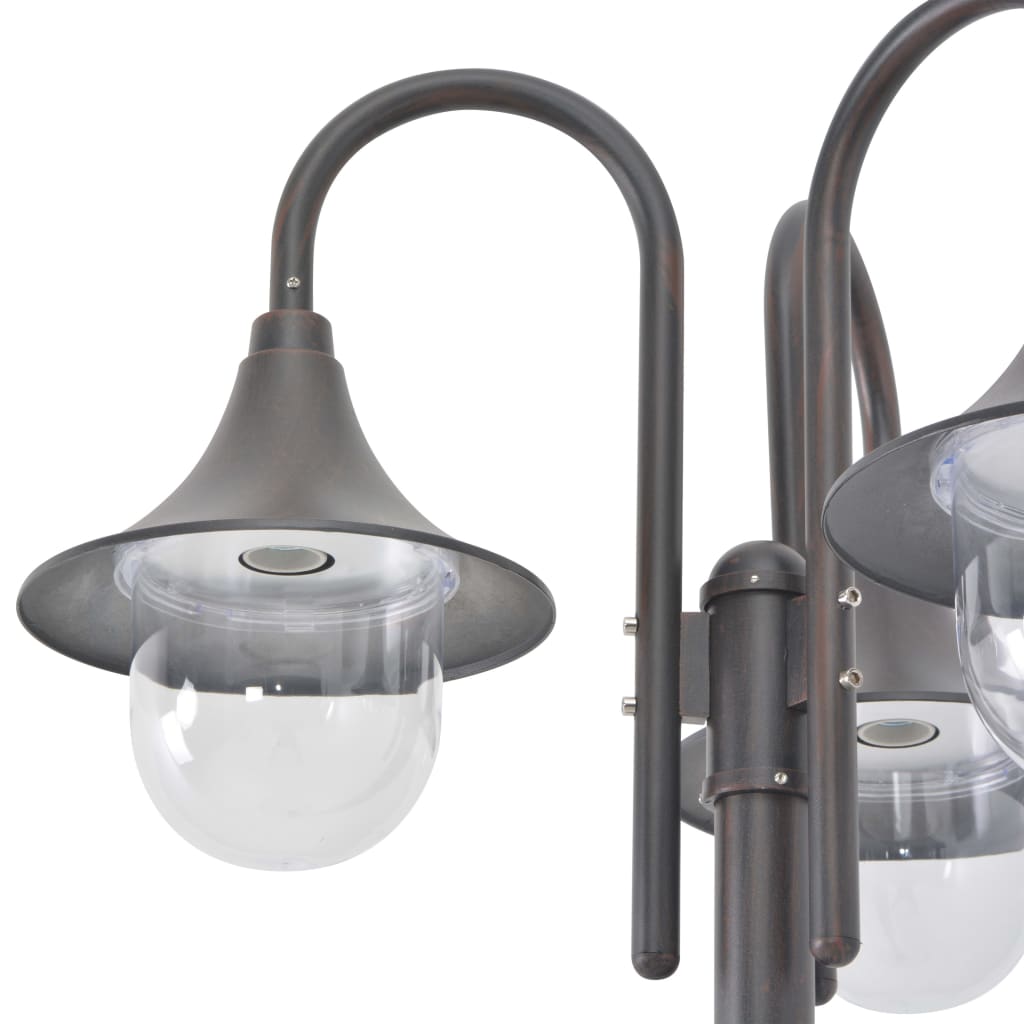 Paalverlichting tuin E27 220 cm aluminium brons 3-delig is nu te koop bij PeponiXL, paradijselijk wonen!