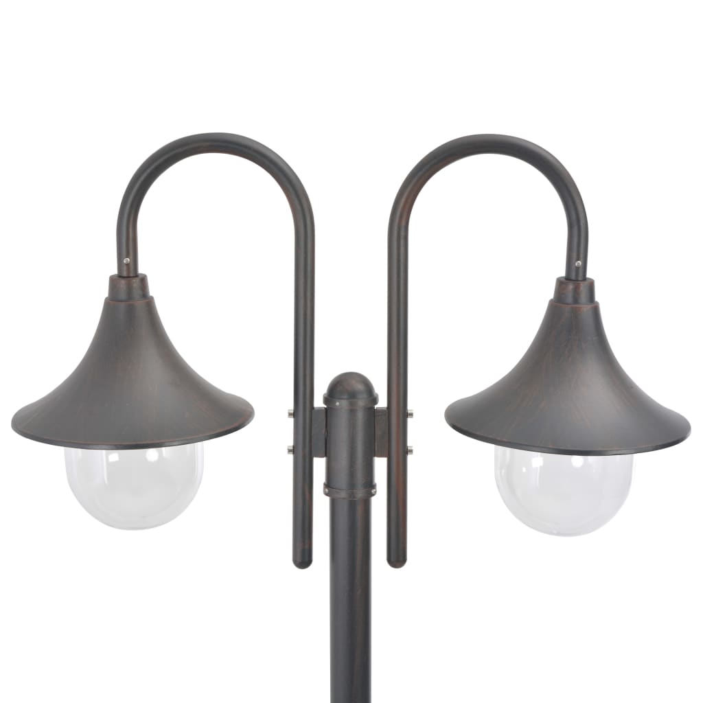 Paalverlichting tuin E27 220 cm aluminium brons 2-delig is nu te koop bij PeponiXL, paradijselijk wonen!