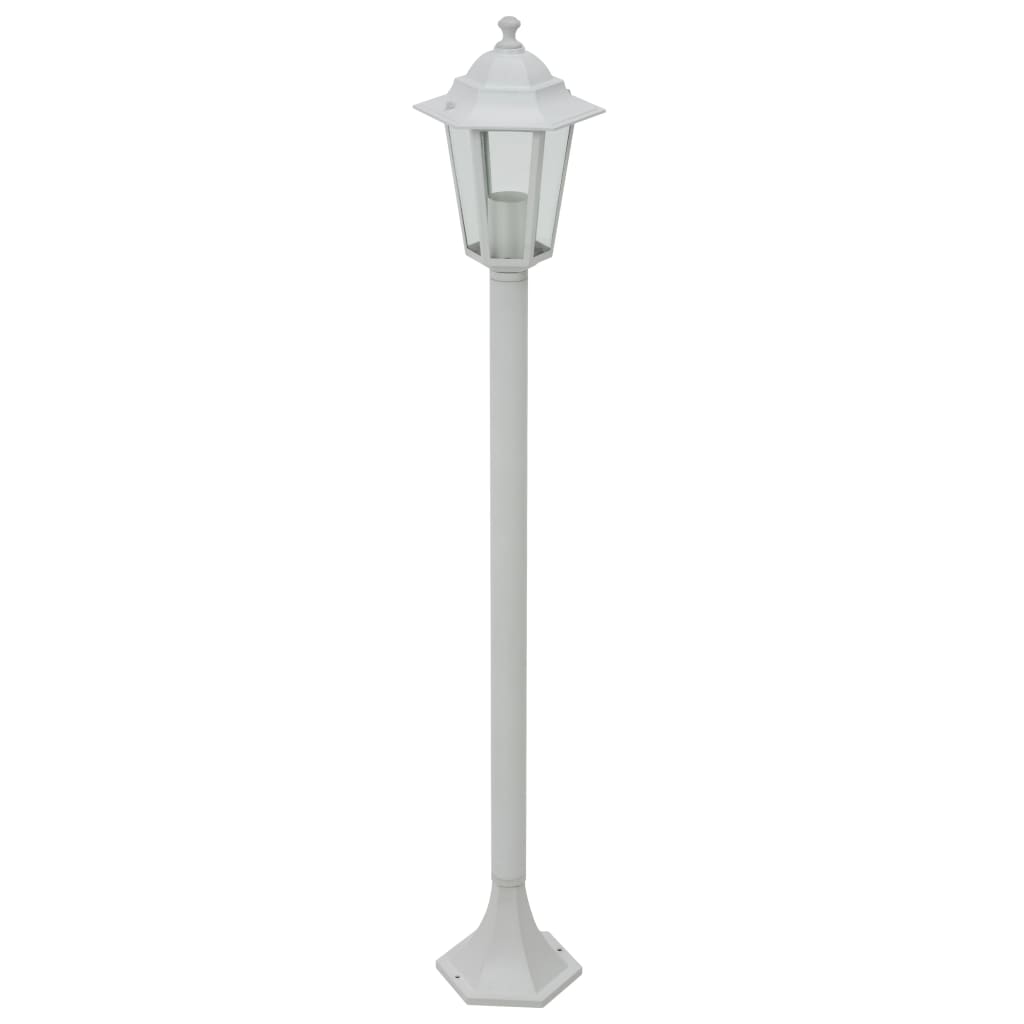 Paalverlichting voor tuin E27 110 cm aluminium wit 6 st is nu te koop bij PeponiXL, paradijselijk wonen!