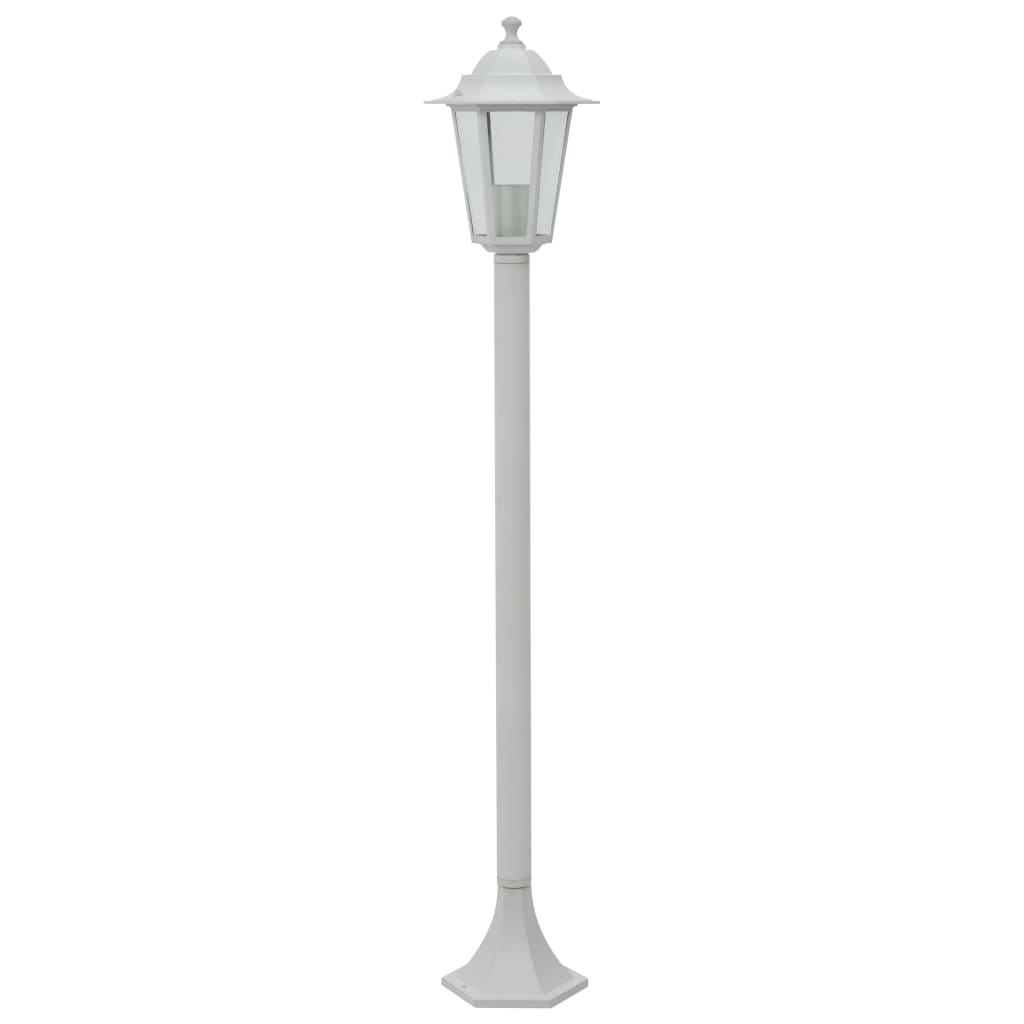 Paalverlichting voor tuin E27 110 cm aluminium wit 6 st is nu te koop bij PeponiXL, paradijselijk wonen!