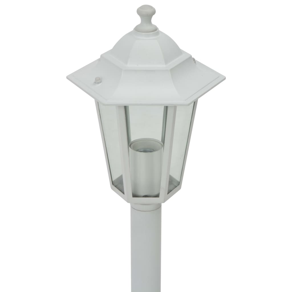 Paalverlichting voor tuin E27 110 cm aluminium wit 6 st is nu te koop bij PeponiXL, paradijselijk wonen!