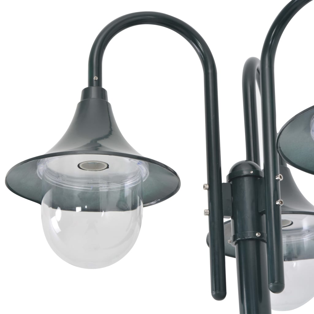 Paalverlichting tuin E27 220 cm aluminium donkergroen 3-delig is nu te koop bij PeponiXL, paradijselijk wonen!