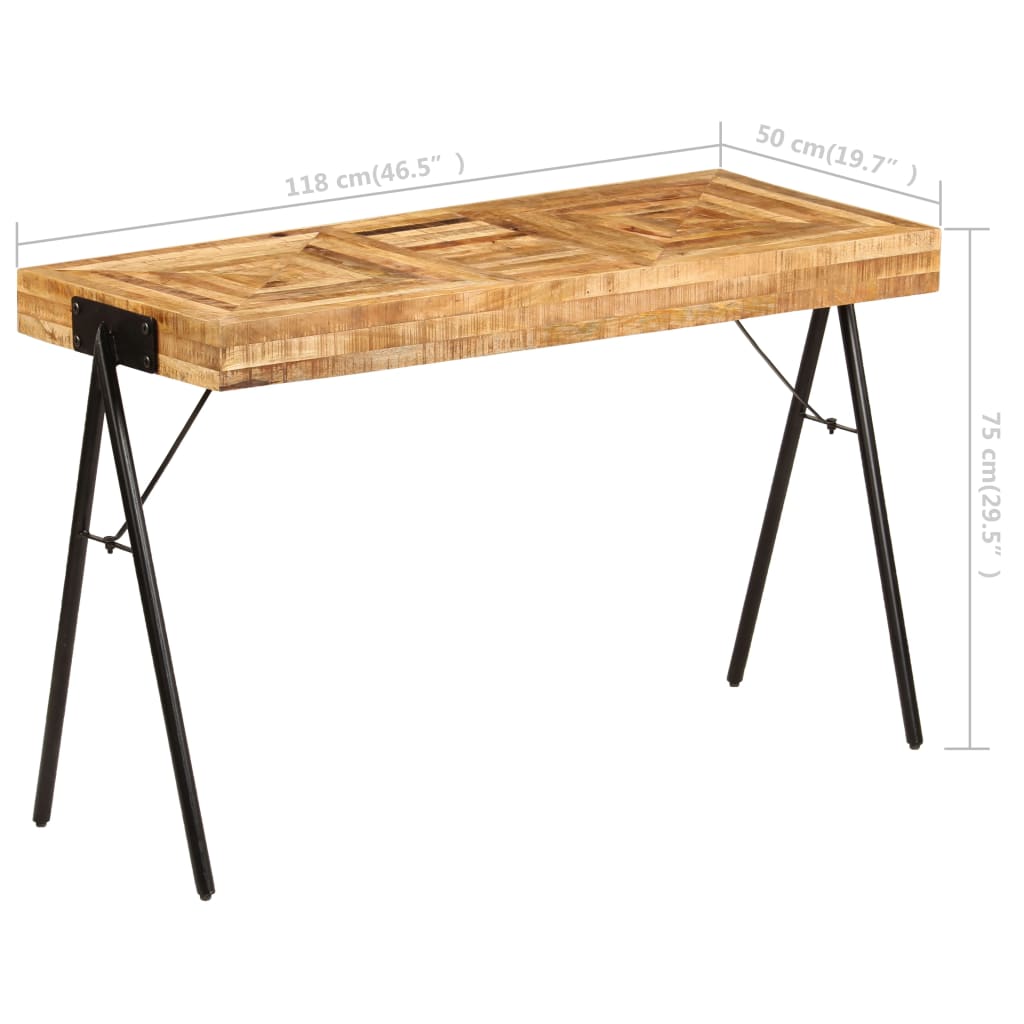 Schrijftafel 118x50x75 cm massief mangohout is nu te koop bij PeponiXL, paradijselijk wonen!