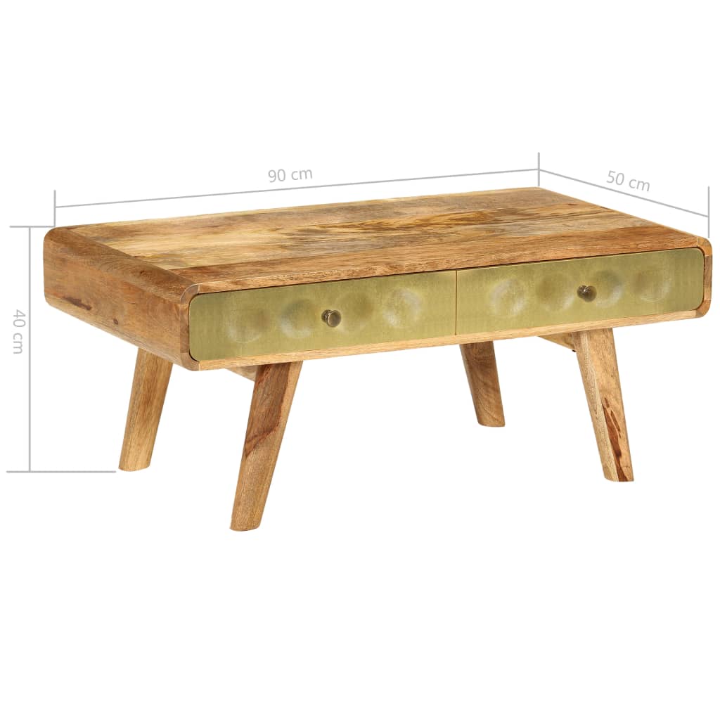 Salontafel 90x50x40 cm massief mangohout is nu te koop bij PeponiXL, paradijselijk wonen!