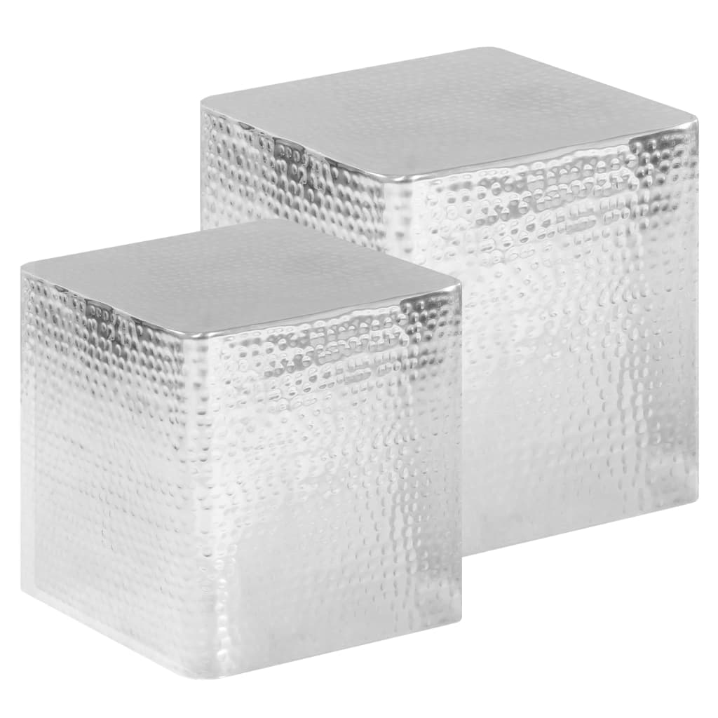 Salontafel 2 st aluminium zilver is nu te koop bij PeponiXL, paradijselijk wonen!