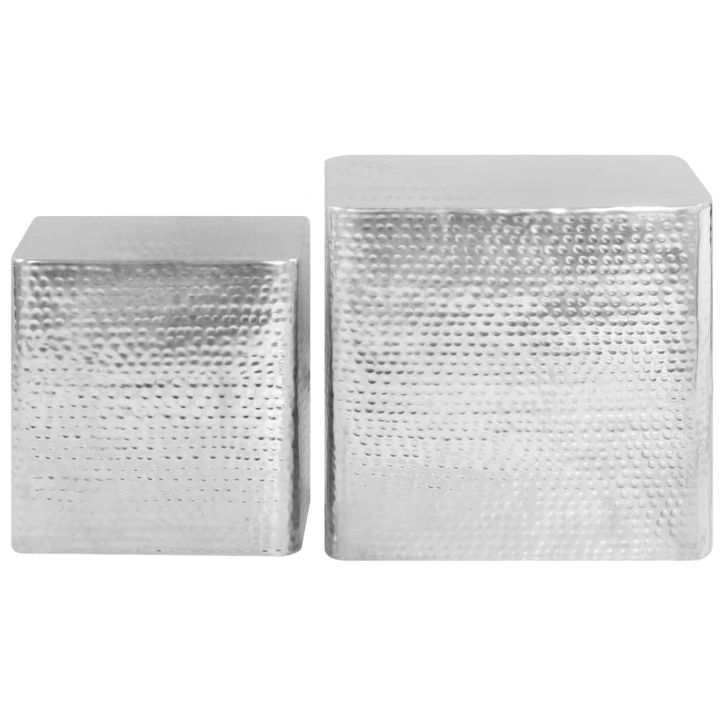 Salontafel 2 st aluminium zilver is nu te koop bij PeponiXL, paradijselijk wonen!