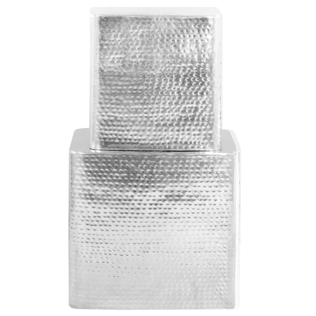 Salontafel 2 st aluminium zilver is nu te koop bij PeponiXL, paradijselijk wonen!