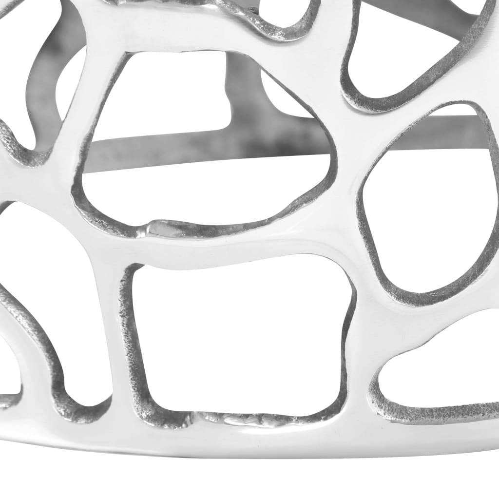 Salontafel 70x30 cm gegoten aluminium zilverkleurig is nu te koop bij PeponiXL, paradijselijk wonen!