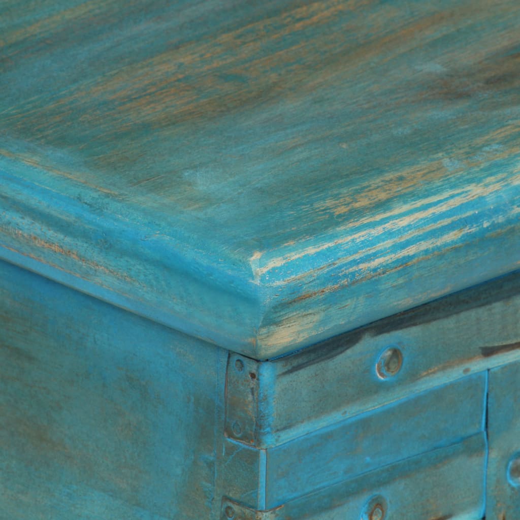 Opbergkist 100x40x41 cm massief mangohout blauw is nu te koop bij PeponiXL, paradijselijk wonen!