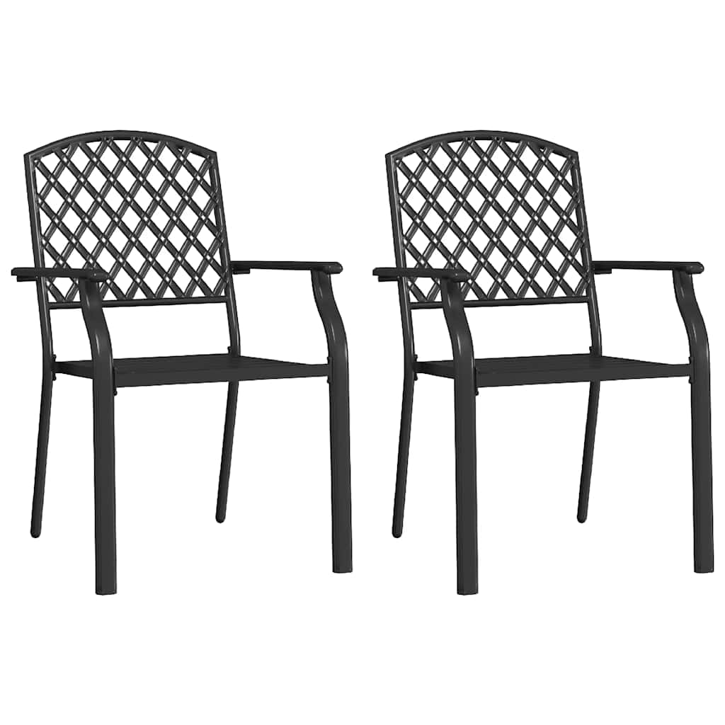 Tuinstoelen stapelbaar 2 st staal antraciet is nu te koop bij PeponiXL, paradijselijk wonen!