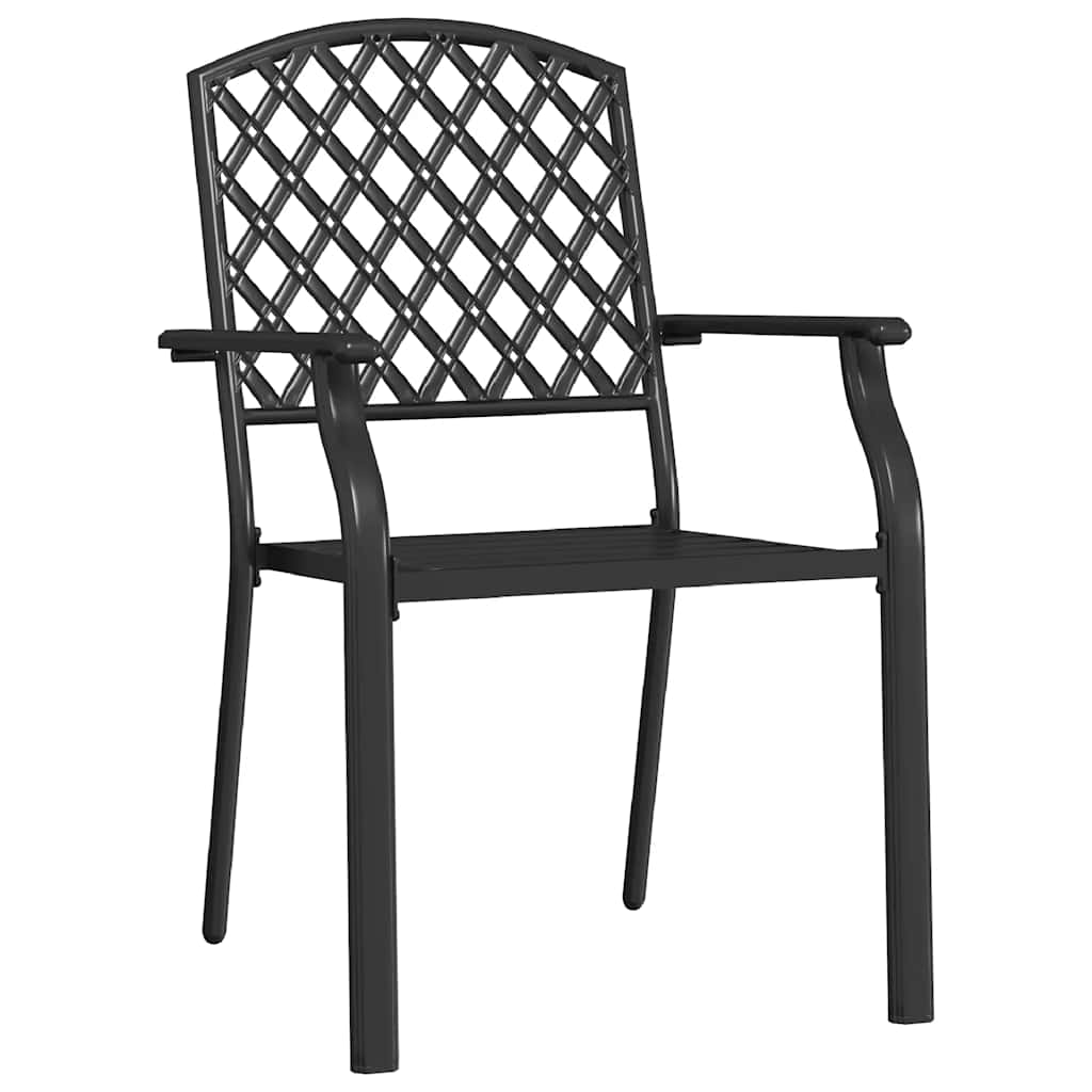 Tuinstoelen stapelbaar 2 st staal antraciet is nu te koop bij PeponiXL, paradijselijk wonen!