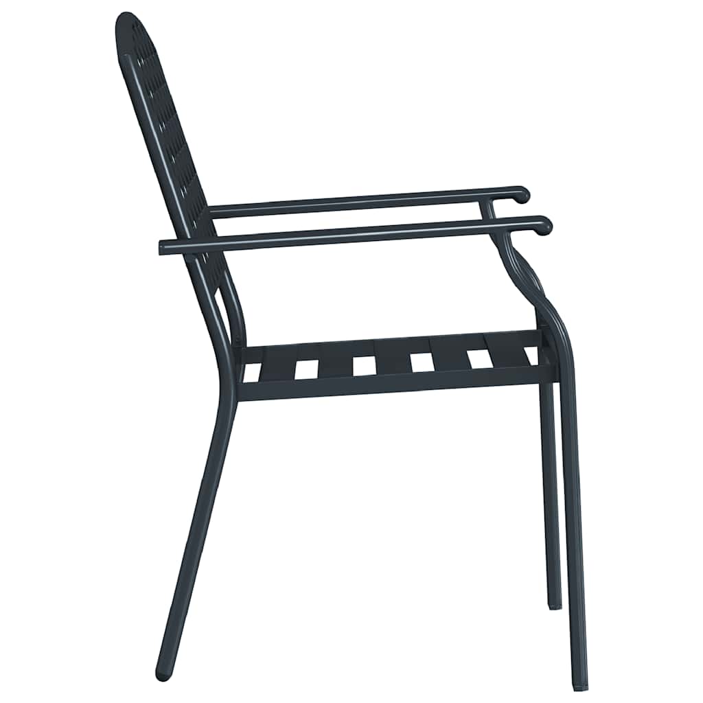 Tuinstoelen stapelbaar 2 st staal antraciet is nu te koop bij PeponiXL, paradijselijk wonen!
