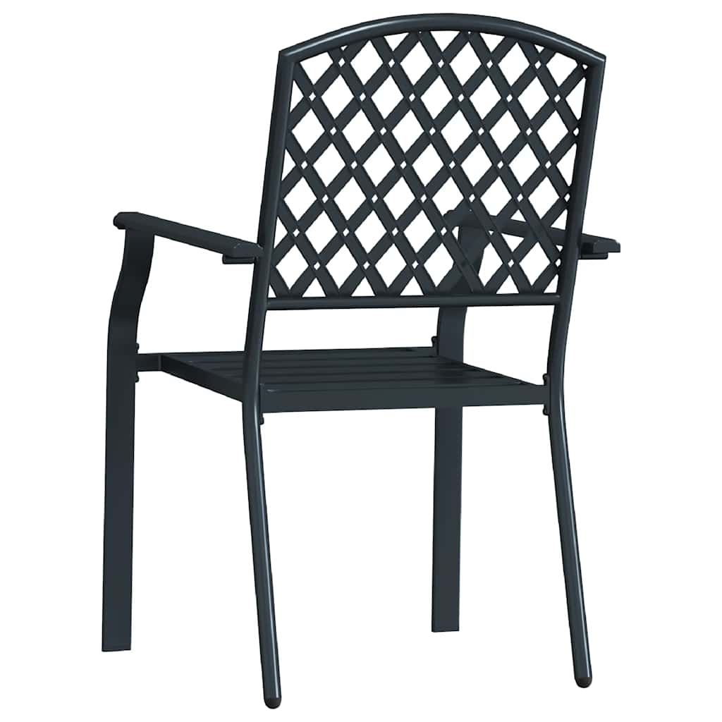 Tuinstoelen stapelbaar 2 st staal antraciet is nu te koop bij PeponiXL, paradijselijk wonen!