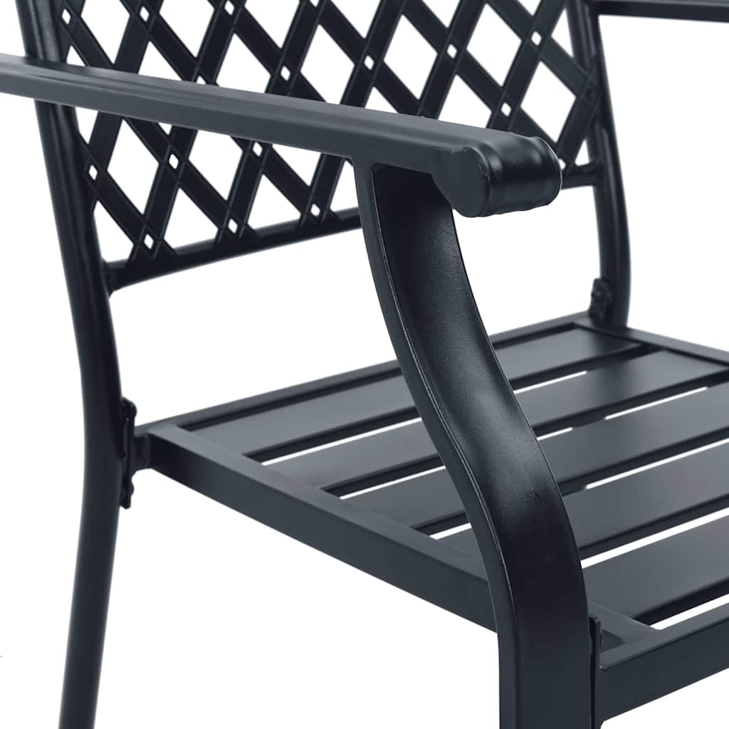 Tuinstoelen stapelbaar 2 st staal antraciet is nu te koop bij PeponiXL, paradijselijk wonen!