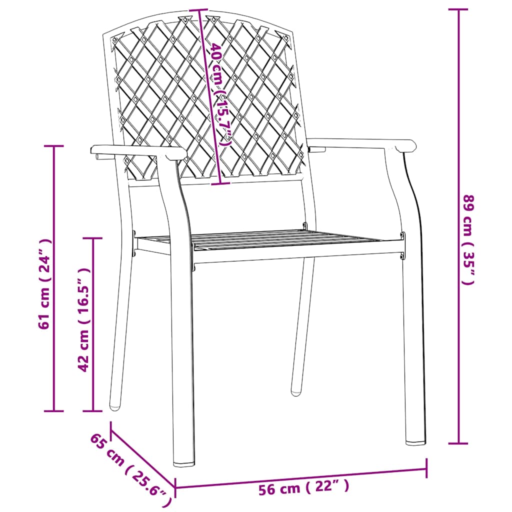 Tuinstoelen stapelbaar 2 st staal antraciet is nu te koop bij PeponiXL, paradijselijk wonen!