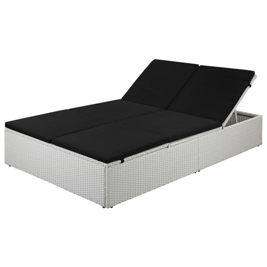 Ligbed met kussen poly rattan zwart is nu te koop bij PeponiXL, paradijselijk wonen!