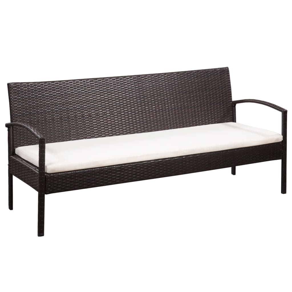 5-delige Loungeset met kussens poly rattan bruin is nu te koop bij PeponiXL, paradijselijk wonen!
