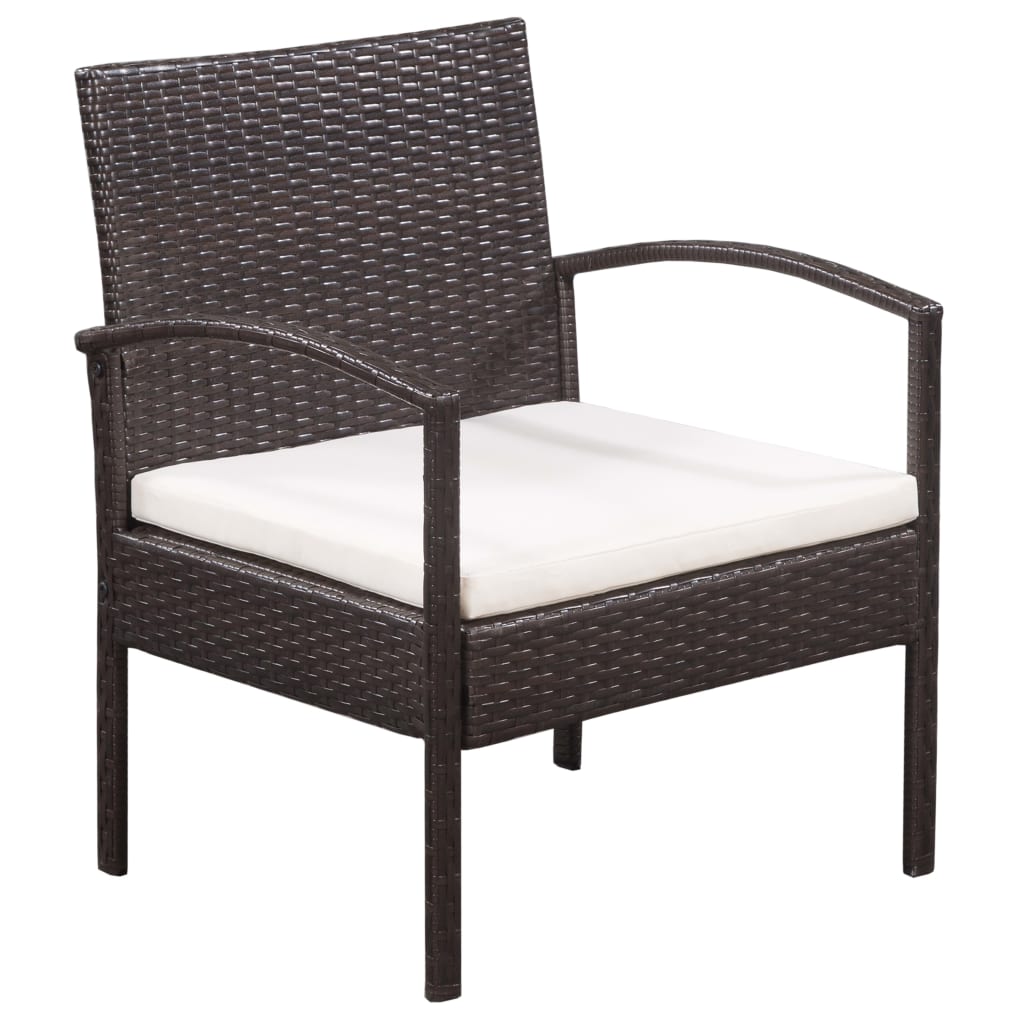 5-delige Loungeset met kussens poly rattan bruin is nu te koop bij PeponiXL, paradijselijk wonen!
