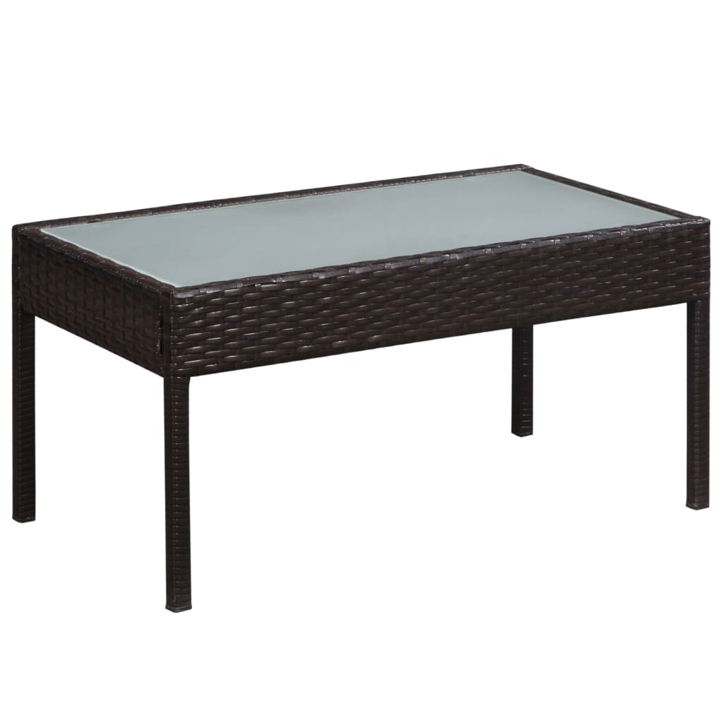 5-delige Loungeset met kussens poly rattan bruin is nu te koop bij PeponiXL, paradijselijk wonen!