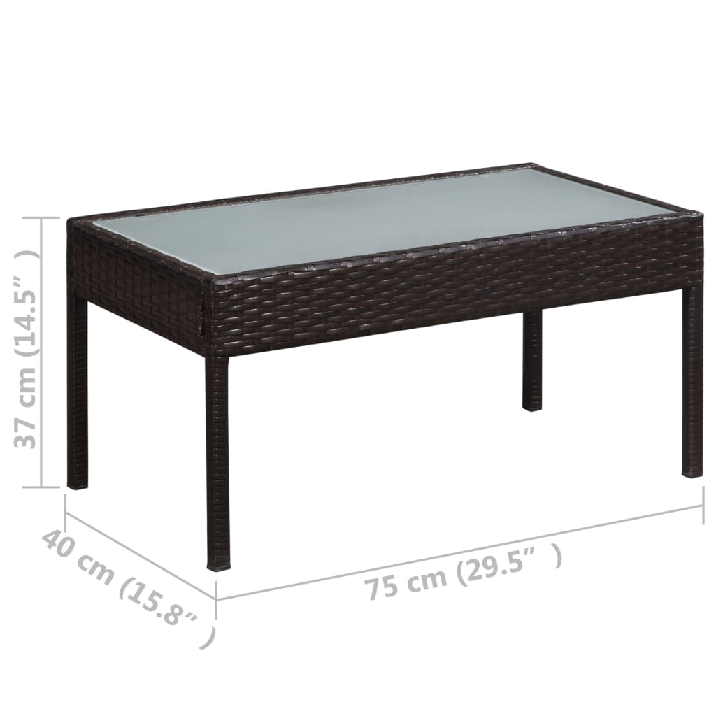5-delige Loungeset met kussens poly rattan bruin is nu te koop bij PeponiXL, paradijselijk wonen!